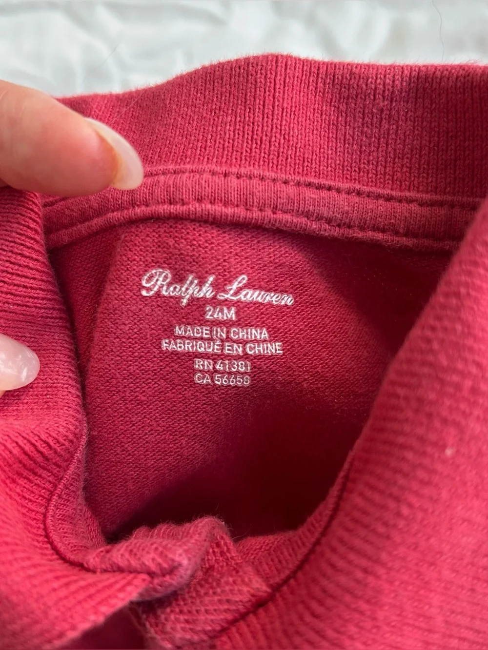 Ralph Lauren Girls' Red Retro Style Polo Cotton Dress Top -24 M